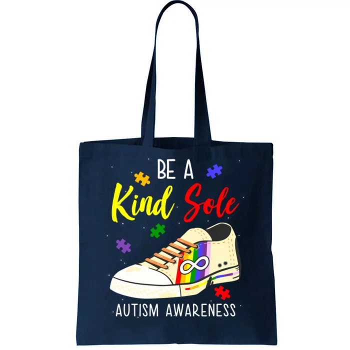 Be A Kind Sole Autism Awareness Puzzle Shoe Tote Bag