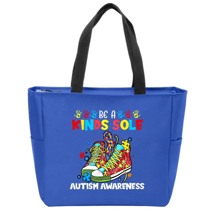 Be A Kind Sole Autism Awareness Support Puzzle Shoes Be Kind Great Gift Zip Tote Bag