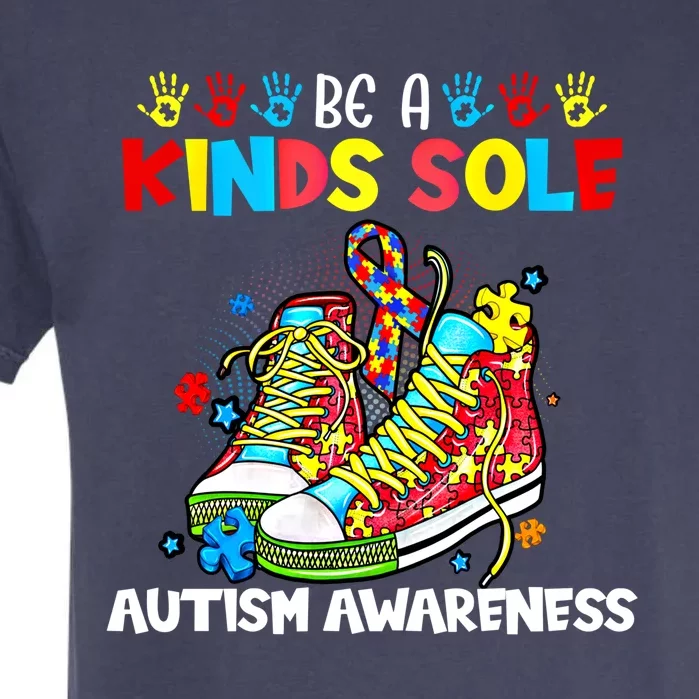 Be A Kind Sole Autism Awareness Support Puzzle Shoes Be Kind Great Gift Garment-Dyed Heavyweight T-Shirt