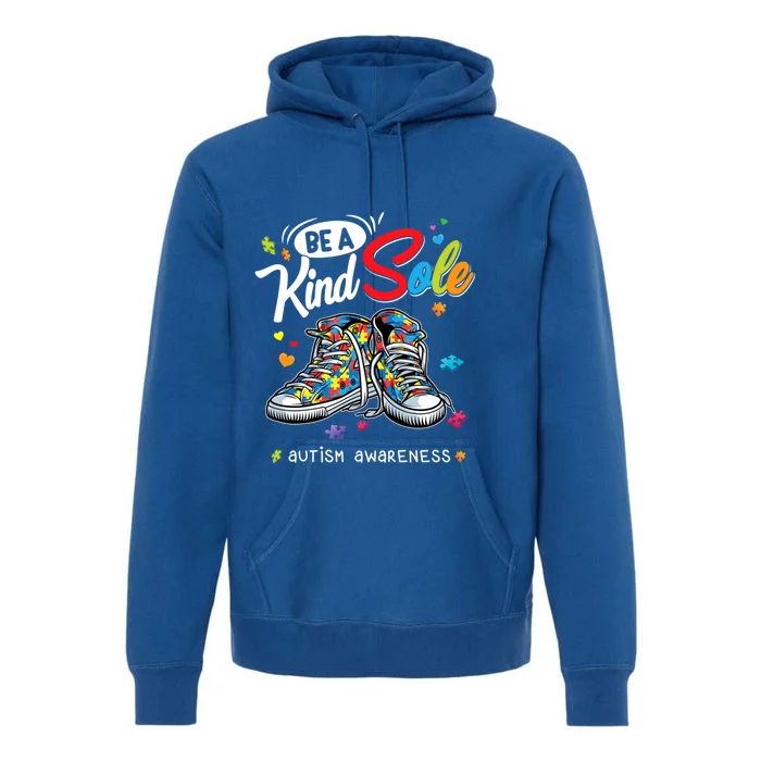 Be A Kind Sole Autism Awareness Rainbow Trendy Puzzle Shoes Gift Premium Hoodie