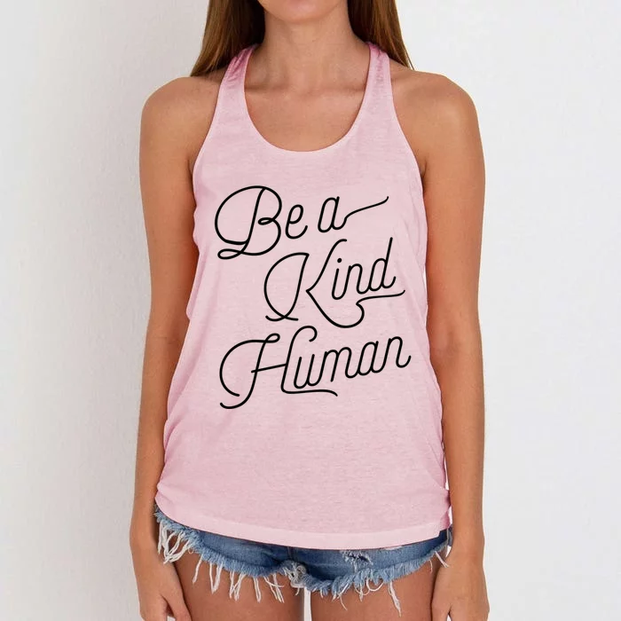 Be A Kind Hu Decent Awesome Person Designs Gift Women's Knotted Racerback Tank