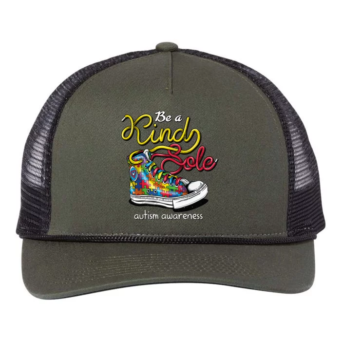 Be A Kind Sole Autism Awareness Gift Retro Rope Trucker Hat Cap