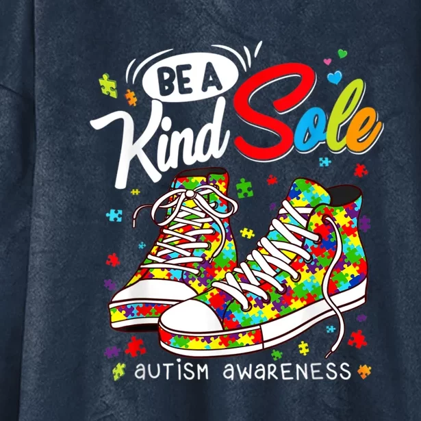 Be A Kind Sole Autism Awareness Rainbow Trendy Puzzle Shoes Hooded Wearable Blanket