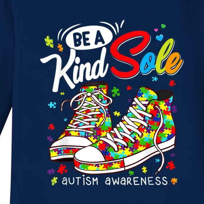 Be A Kind Sole Autism Awareness Rainbow Trendy Puzzle Shoes Baby Long Sleeve Bodysuit