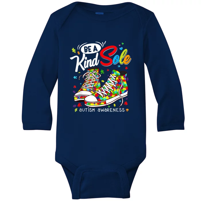 Be A Kind Sole Autism Awareness Rainbow Trendy Puzzle Shoes Baby Long Sleeve Bodysuit