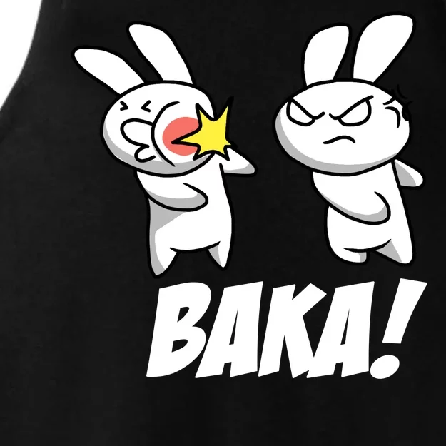 Baka! Rabbit Slap Funny Anime Ladies Tri-Blend Wicking Tank