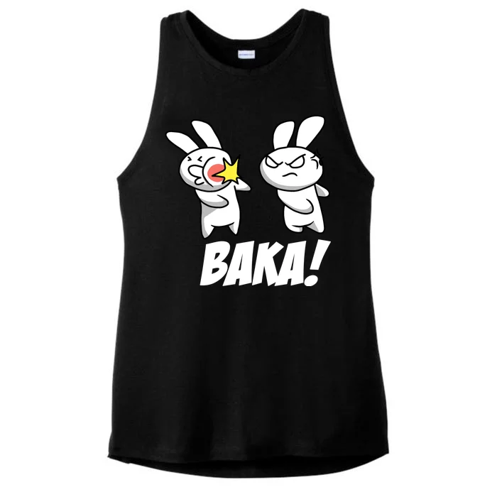 Baka! Rabbit Slap Funny Anime Ladies Tri-Blend Wicking Tank