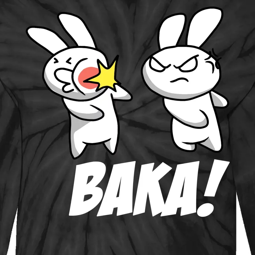 Baka! Rabbit Slap Funny Anime Tie-Dye Long Sleeve Shirt