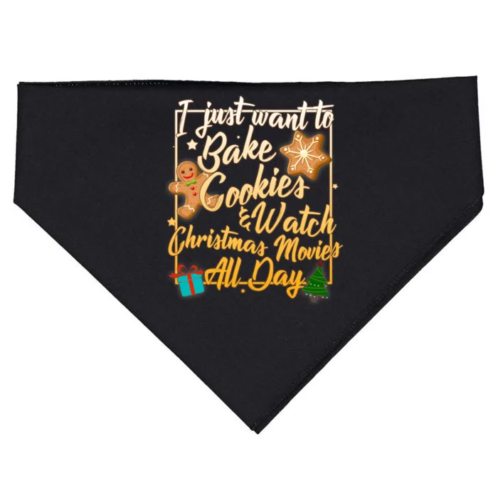 Bake Cookies Watch Christmas Movies USA-Made Doggie Bandana