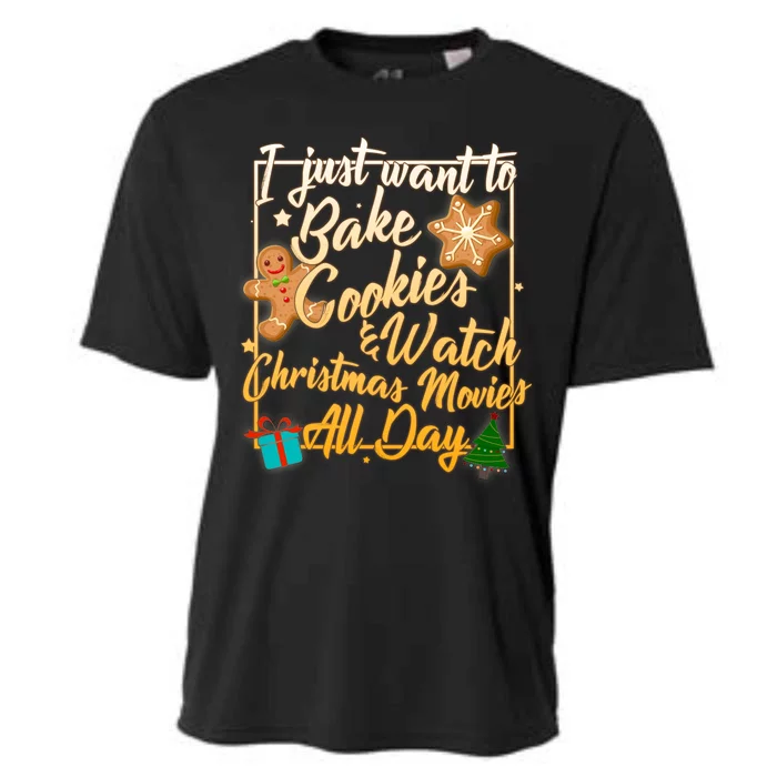 Bake Cookies Watch Christmas Movies Cooling Performance Crew T-Shirt