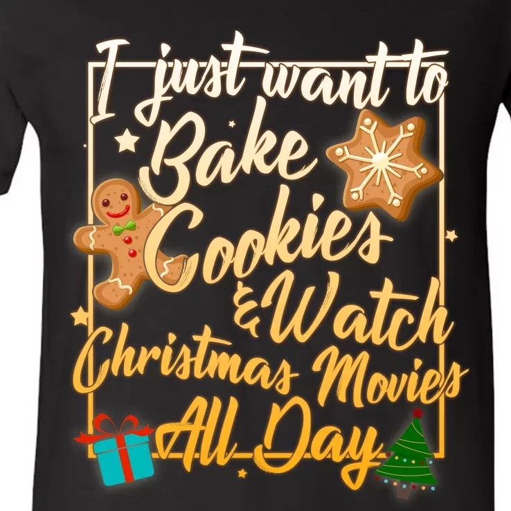 Bake Cookies Watch Christmas Movies V-Neck T-Shirt