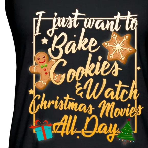 Bake Cookies Watch Christmas Movies Ladies Essential Flowy Tank