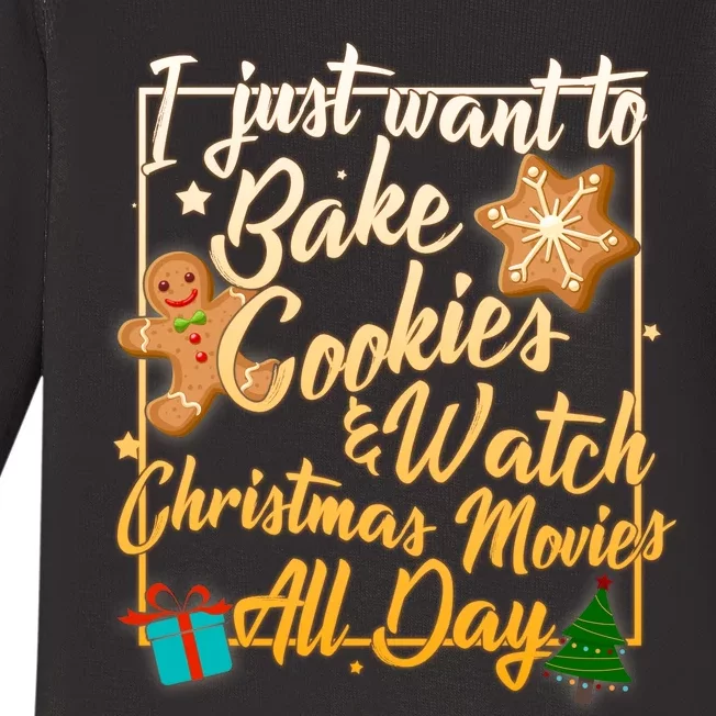 Bake Cookies Watch Christmas Movies Baby Long Sleeve Bodysuit