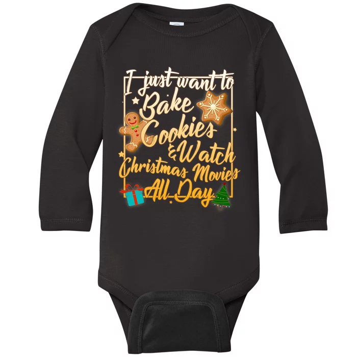 Bake Cookies Watch Christmas Movies Baby Long Sleeve Bodysuit