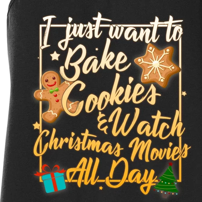 Bake Cookies Watch Christmas Movies Women's Racerback Tank