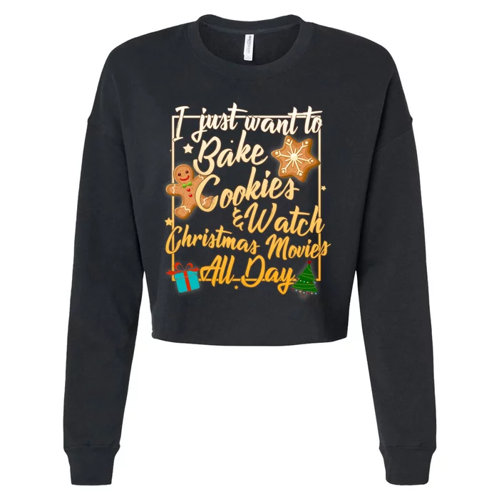 Bake Cookies Watch Christmas Movies Cropped Pullover Crew