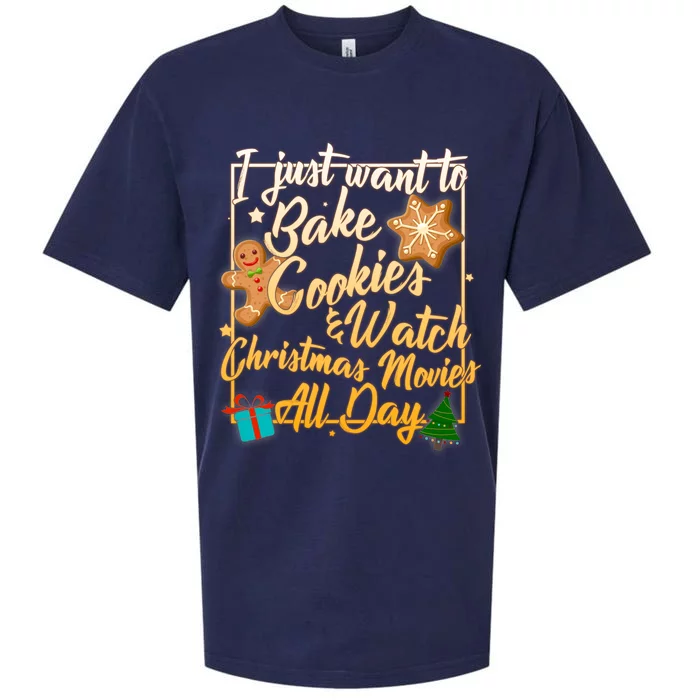 Bake Cookies Watch Christmas Movies Sueded Cloud Jersey T-Shirt