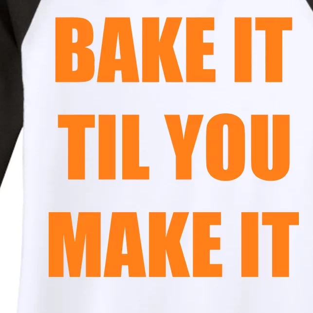 Bake it Til You Make It Cleveland Football Women's Tri-Blend 3/4-Sleeve Raglan Shirt