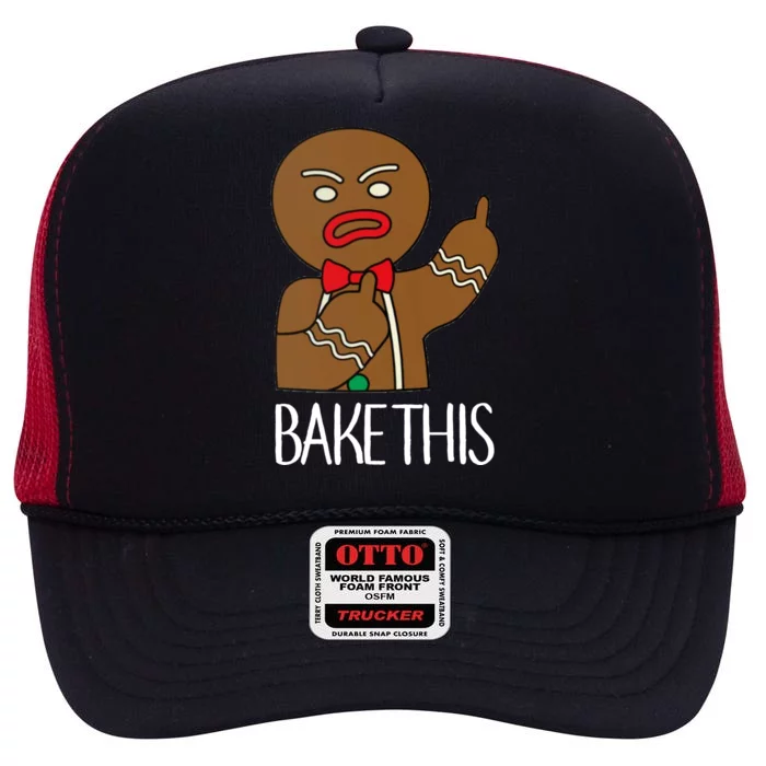 Bake This Gingerbread X-Mas High Crown Mesh Trucker Hat