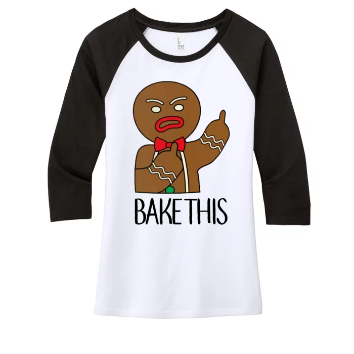 Bake This Gingerbread X-Mas Women's Tri-Blend 3/4-Sleeve Raglan Shirt