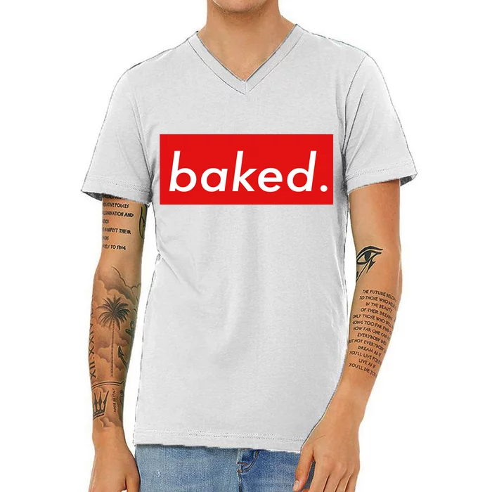 BAKED Designer Style V-Neck T-Shirt