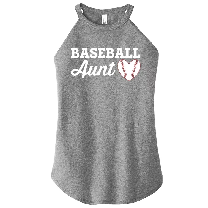 Baseball Aunt Love Heart Baseball Sports Cute Gift Women’s Perfect Tri Rocker Tank