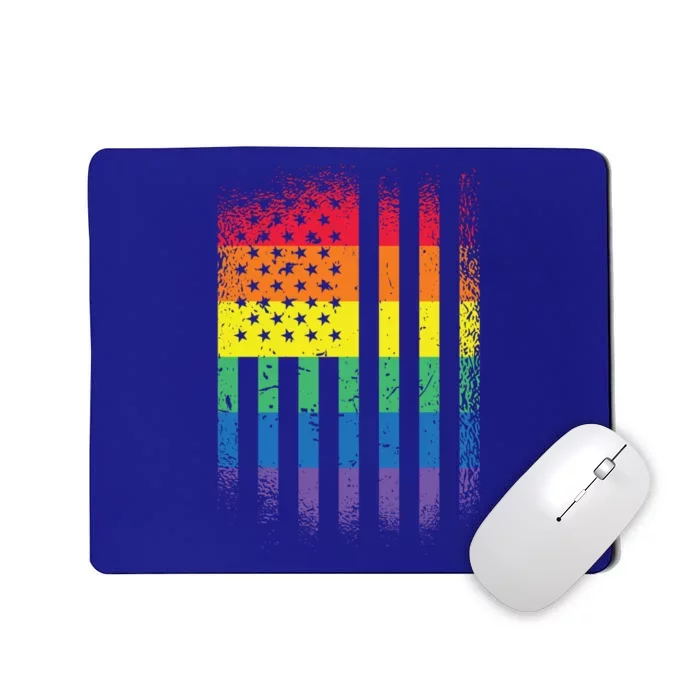 Beautiful American Lgbt Pride Usa Rainbow Flag Art Gift Mousepad