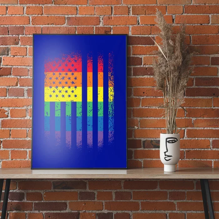 Beautiful American Lgbt Pride Usa Rainbow Flag Art Gift Poster