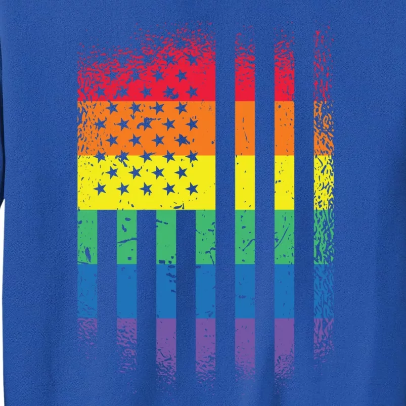 Beautiful American Lgbt Pride Usa Rainbow Flag Art Gift Tall Sweatshirt