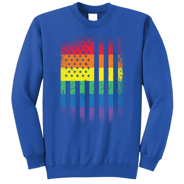 Beautiful American Lgbt Pride Usa Rainbow Flag Art Gift Tall Sweatshirt