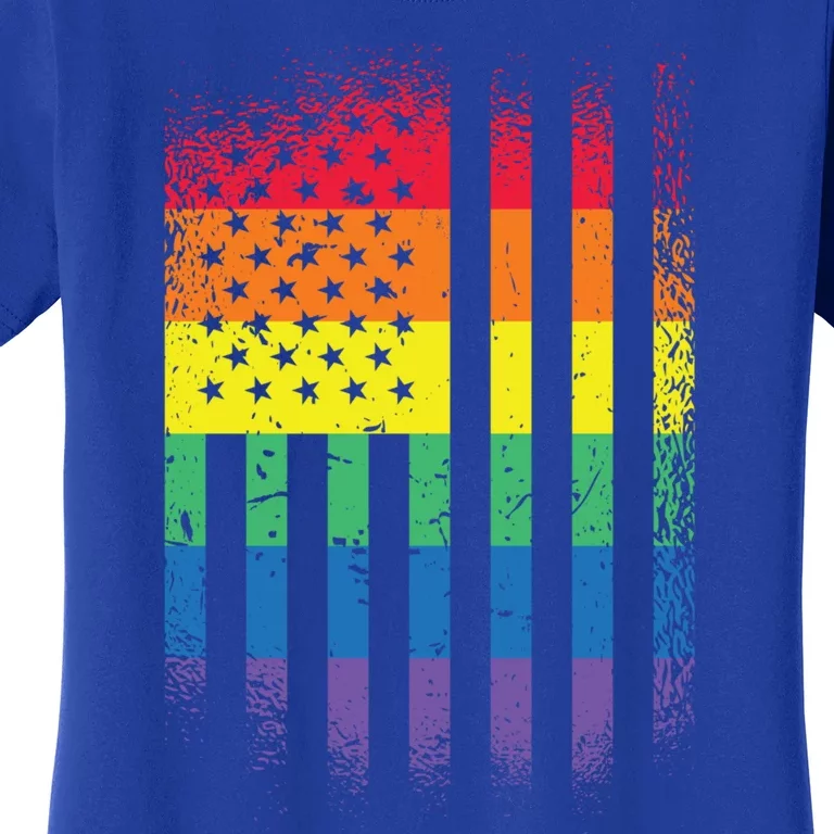 Beautiful American Lgbt Pride Usa Rainbow Flag Art Gift Women's T-Shirt