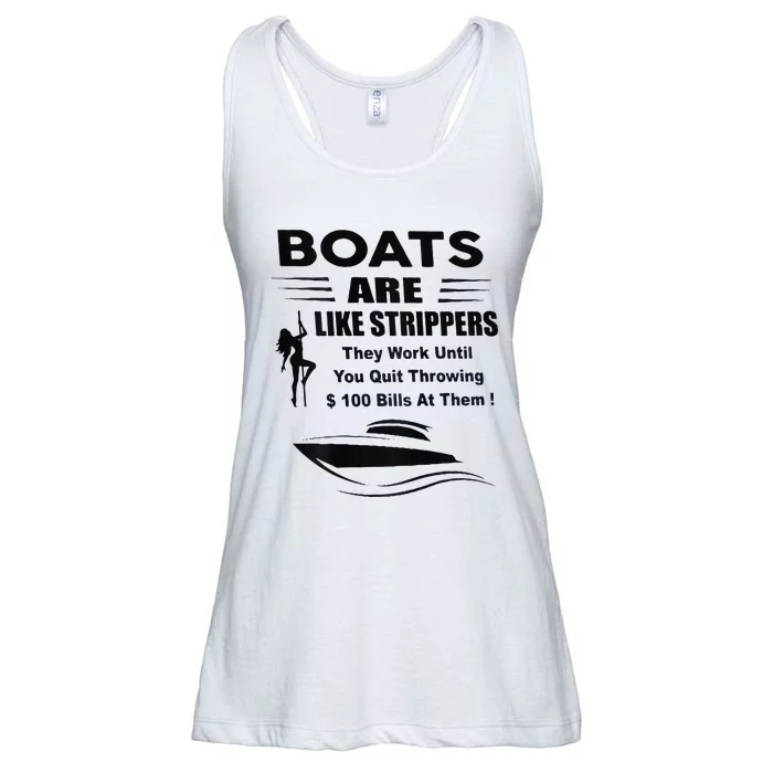 Boats Are Like Strippers They Work Until You Quit Ladies Essential Flowy Tank