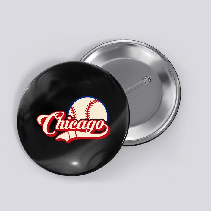 Baseball American Lover Chicago Baseball Button