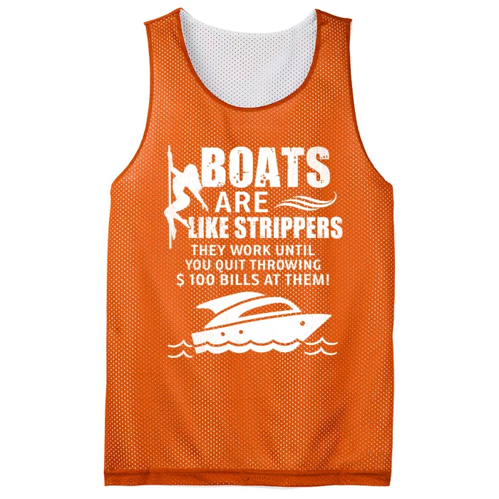 Boats Are Like Strippers They Work Until You Quit Throwing Mesh Reversible Basketball Jersey Tank