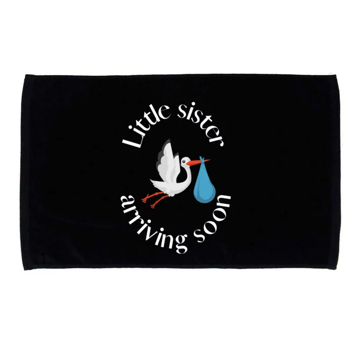 Birth Announcement Little Sister Arriving Soon Microfiber Hand Towel