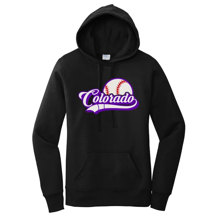 Baseball American Lover Colorado Baseball Women's Pullover Hoodie