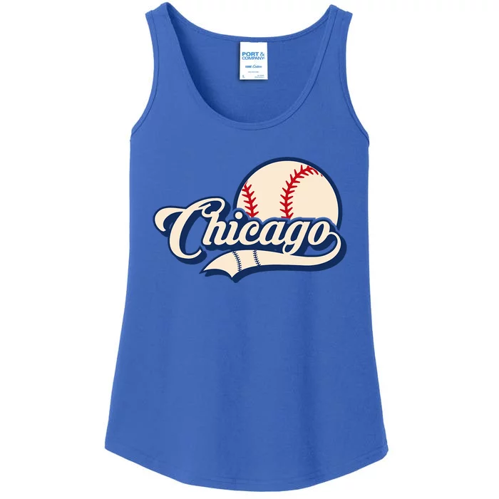 Baseball American Lover Chicago Ladies Essential Tank