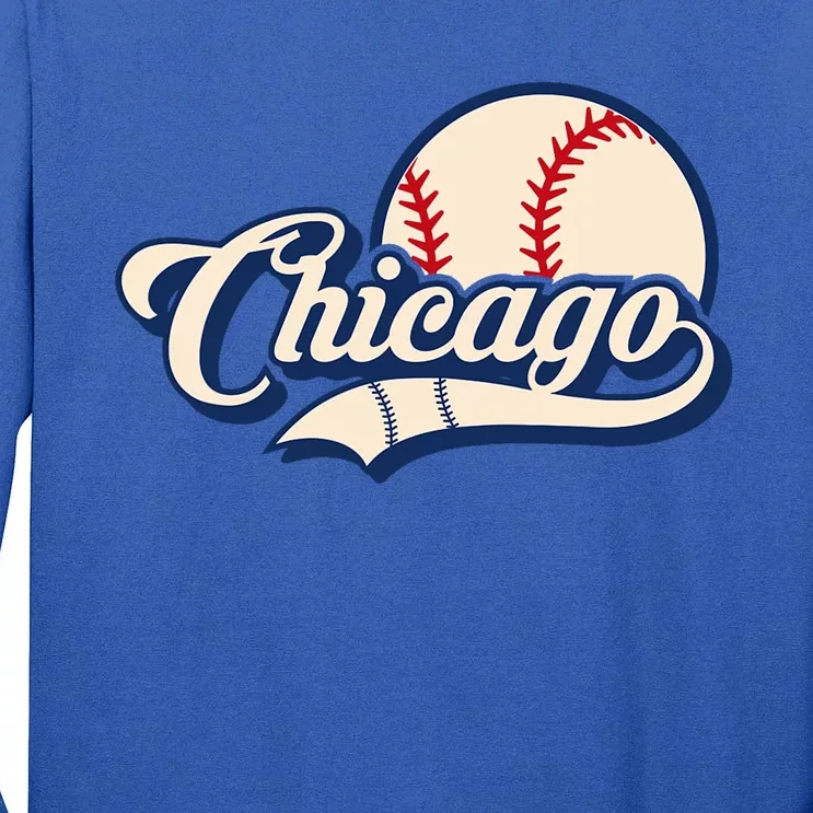 Baseball American Lover Chicago Tall Long Sleeve T-Shirt