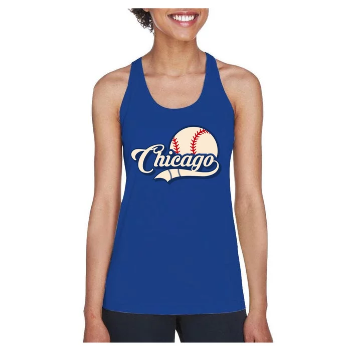 Baseball American Lover Chicago Women's Racerback Tank