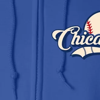 Baseball American Lover Chicago Full Zip Hoodie