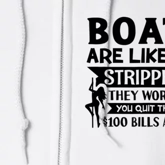 Boats Are Like Strippers They Work Until You Quit Throwing Tank Top Full Zip Hoodie