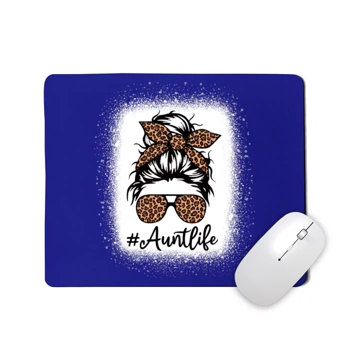 Best Aunt Life Messy Bun Leopard Bleached Auntie Mothers Day Great Gift Mousepad