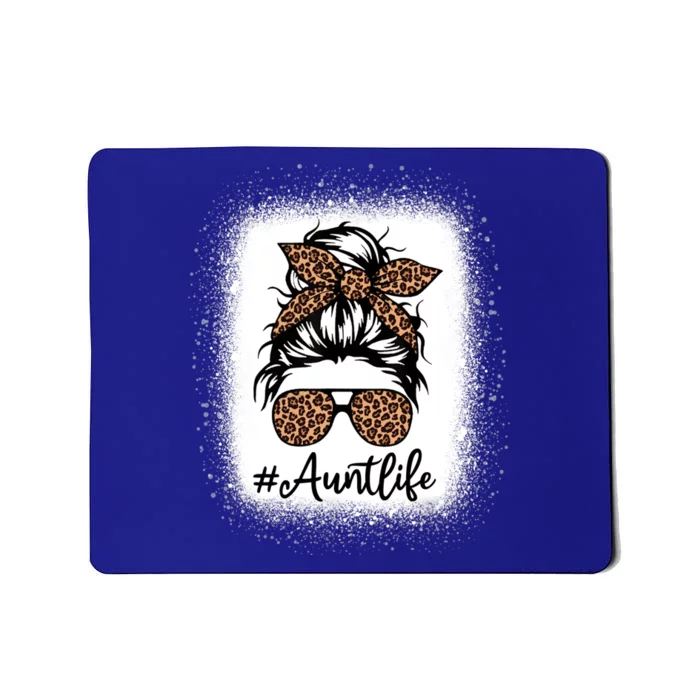 Best Aunt Life Messy Bun Leopard Bleached Auntie Mothers Day Great Gift Mousepad