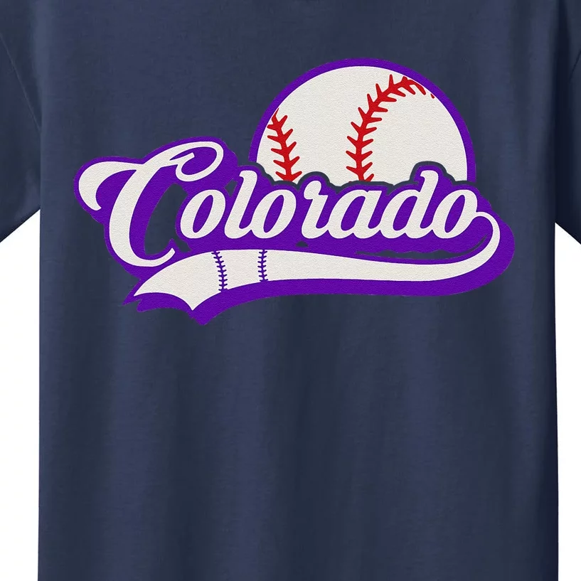 Baseball American Lover Colorado Baseball Kids T-Shirt