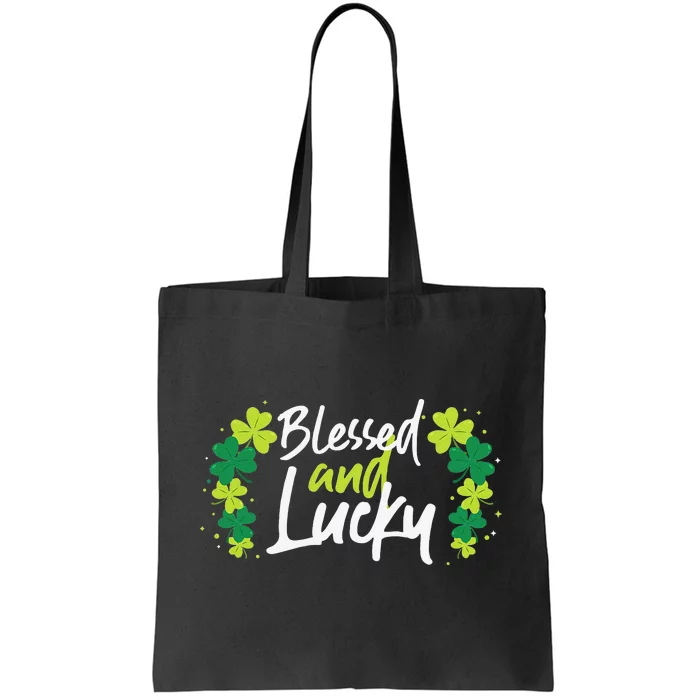 Blessed And Lucky Clovers Saint Patrick's Day Tote Bag