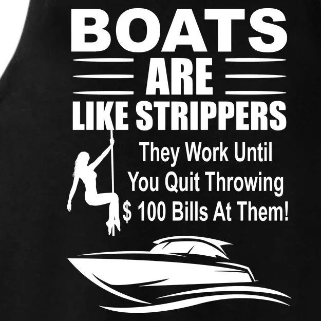 Boats Are Like Strippers Funny Joke Ladies Tri-Blend Wicking Tank