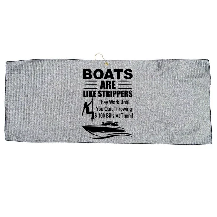 Boats Are Like Strippers Funny Joke Large Microfiber Waffle Golf Towel