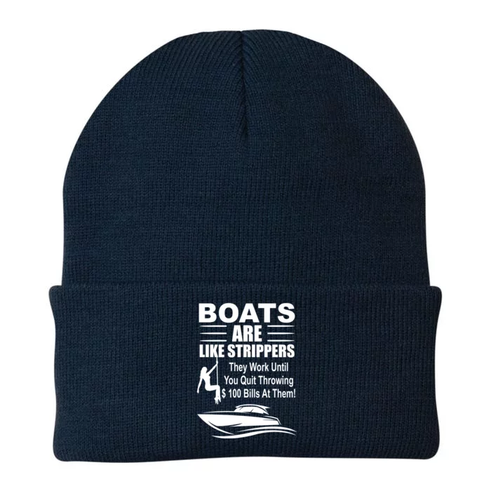 Boats Are Like Strippers Funny Joke Knit Cap Winter Beanie