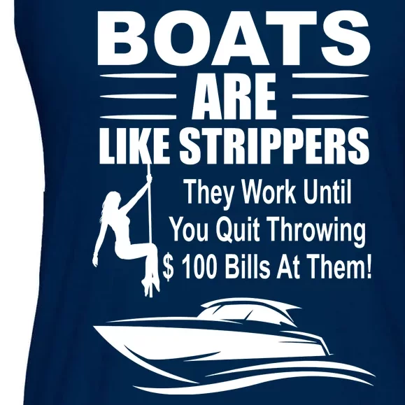 Boats Are Like Strippers Funny Joke Ladies Essential Flowy Tank