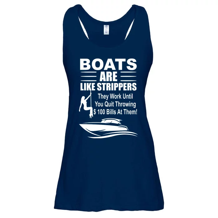 Boats Are Like Strippers Funny Joke Ladies Essential Flowy Tank